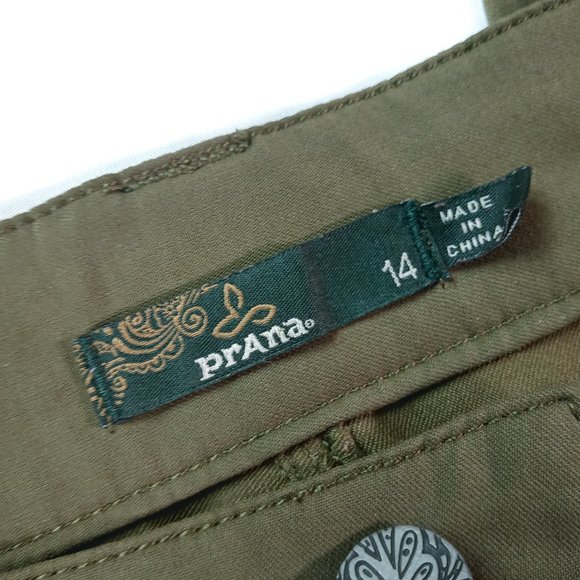 Prana Drab Green Convertible Pants size 14 - Picture 6 of 7